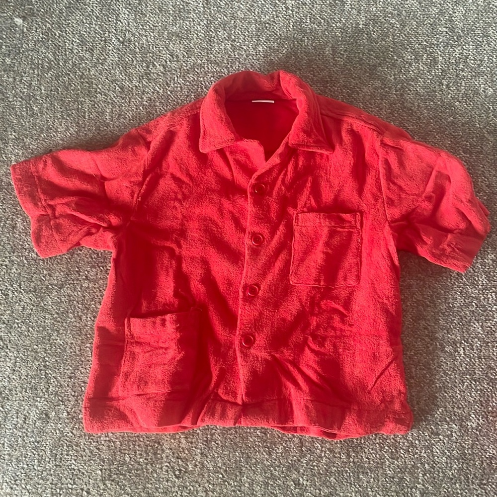 Terry Red Beach Top Cover Up
